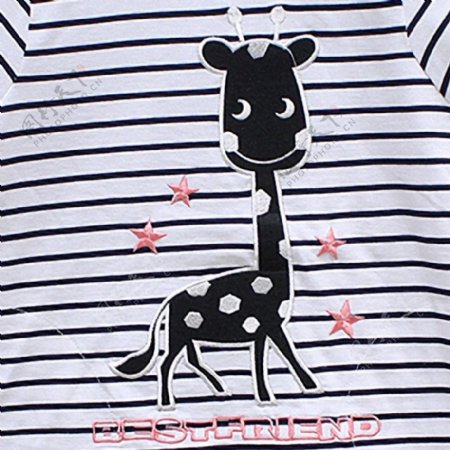 男童卡通动物动物长颈鹿免费素材