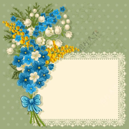 春天的鲜花花卡边框图片