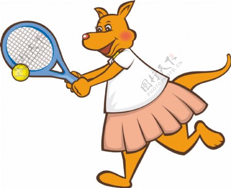 袋鼠打网球
