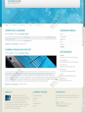蓝色商业网页模板图片