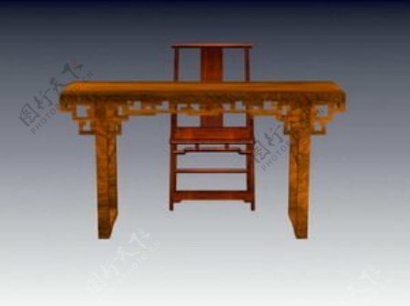 中式桌子3d模型桌子效果图41
