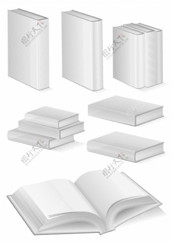 空白书籍包装矢量素材