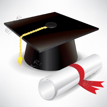 学士帽和毕业证图片