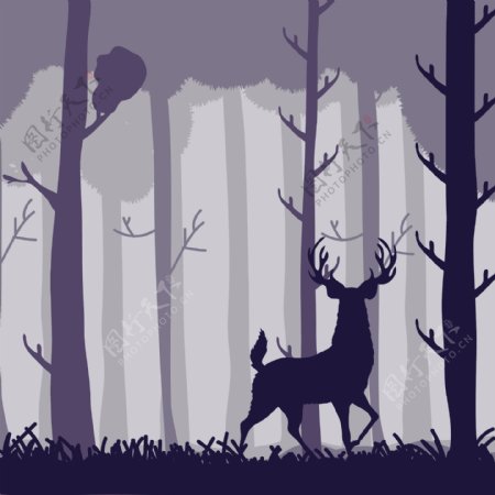 树林里的麋鹿