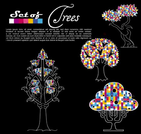 创意抽象树木背景矢量素材5