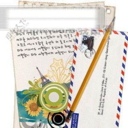 电脑笔记本地球仪女孩人物书本抽象蝴蝶笔本风景表情建筑物PSD分层源文件韩国花纹图库