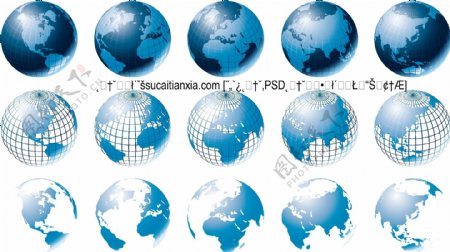 蓝色地球矢量素材