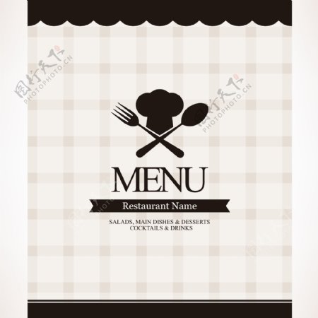 创意西餐菜谱封面矢量素材