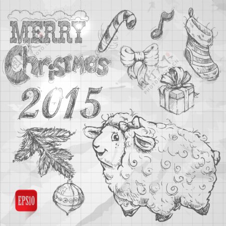 2015羊年矢量绘画素材