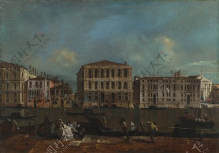 威尼斯大运河与宫殿图片