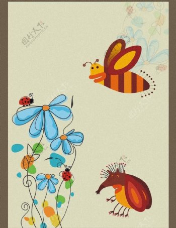 昆虫与花朵图片