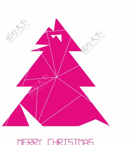 三角形拼接圣诞树矢量素材
