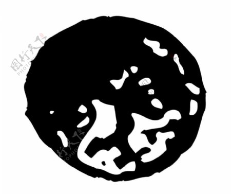 全球首席大百科水墨黑白笔刷图案图纹花纹拓印圆圈