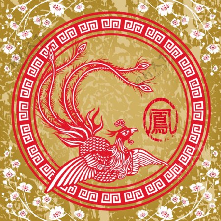 中国古典凤凰图案图片