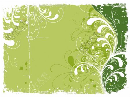 绿色墙画装饰矢量素材