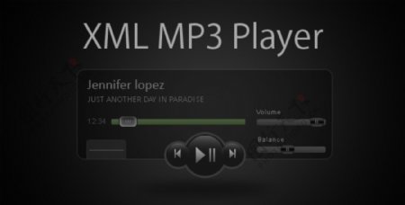 简约的MP3音乐播放器XML的黑暗