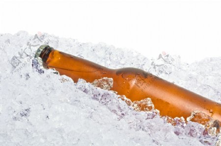 啤酒与冰块图片
