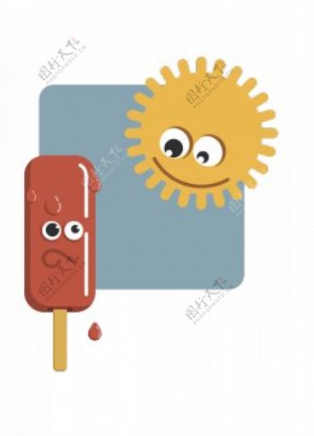 冰棒和太阳矢量图