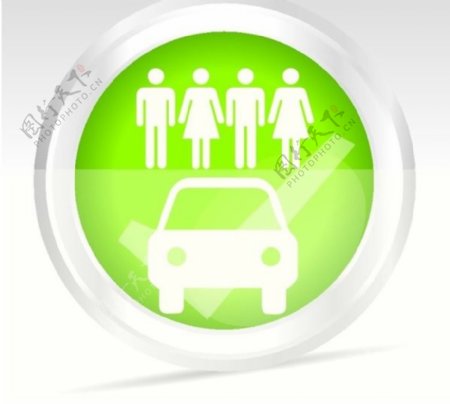 汽车燃料的绿色象征图标