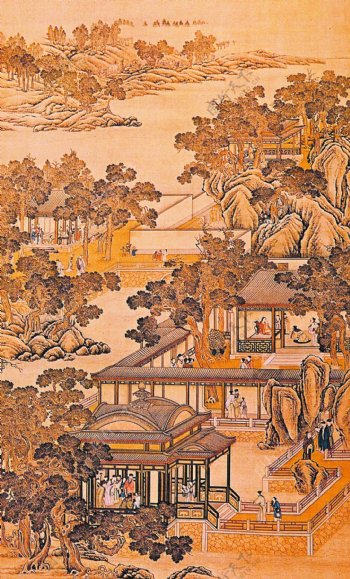楼阁中国画