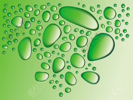 矢量素材绿色水泡动感背景