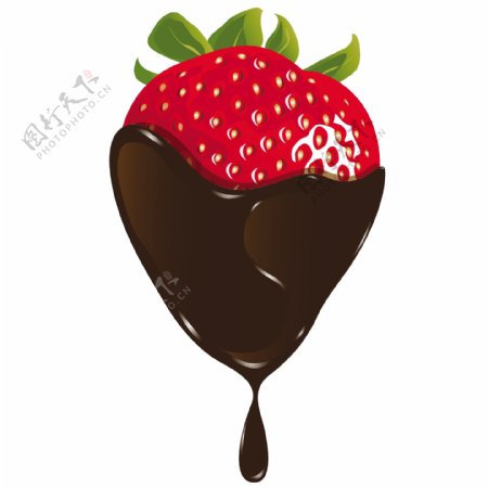 巧克力草莓矢量素材4