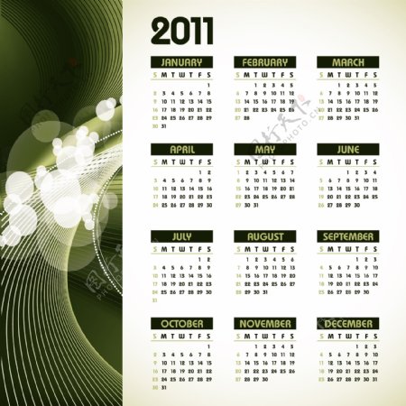 2011年全年日历