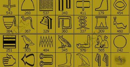 埃及象形文字笔刷图片