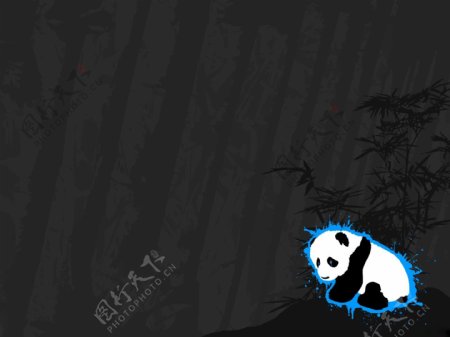 高清2D国宝熊猫特效桌面背景图片