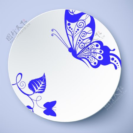 蝴蝶图案盘子