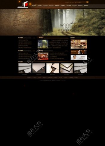 大气深棕色自然石企业网站模板