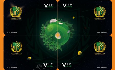 vip卡4人高尔夫球创意设计套卡图片