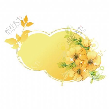 印花矢量图色彩花卉黄色免费素材