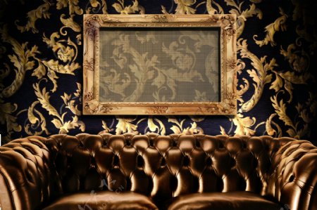 古典花纹相框沙发图片