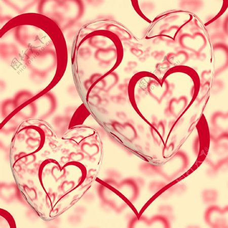 红心设计背景显示心脏的浪漫的爱情和浪漫情怀