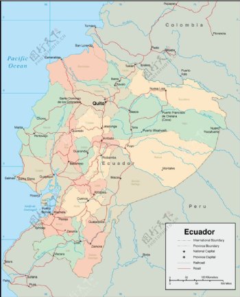 厄瓜多尔地图比例图