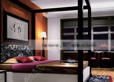 中国时尚精美的卧室