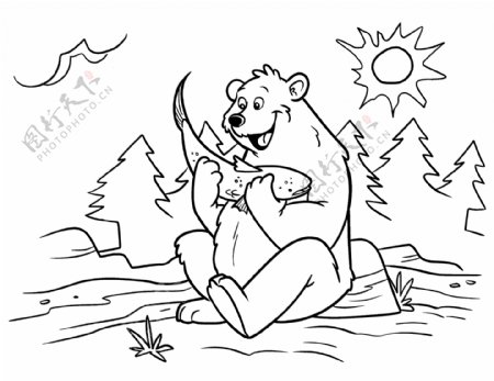 儿童插画北极熊