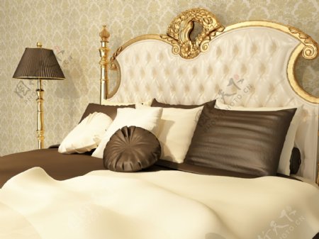 欧式风格双人床室内设计图片