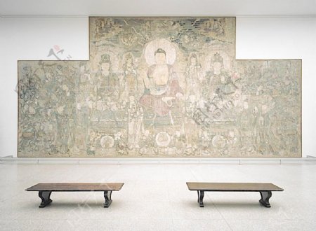 佛教壁画展览摄影图片