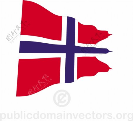 波浪形的挪威国旗