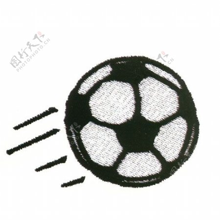 绣花色彩黑色白色足球免费素材