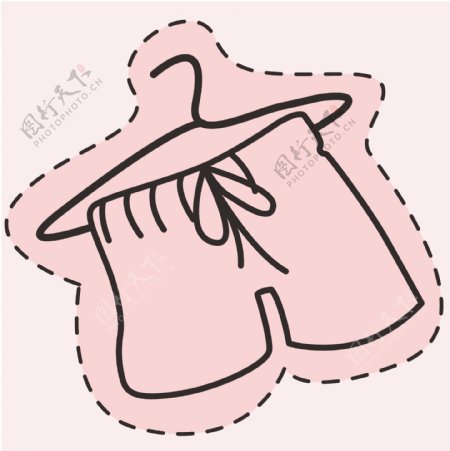 印花矢量图色彩黑色粉色衣架免费素材
