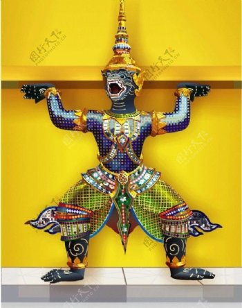 色彩的传统泰国神像矢量素材