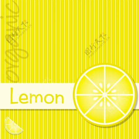 矢量格式的明亮的有机柠檬卡