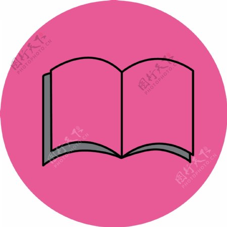 粉红背景书本图标素材