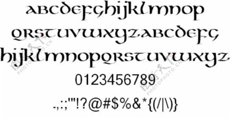 凯尔斯安色尔字体的字体