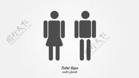 男女洗手间符号向量集