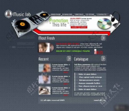 电子芬克音乐网页模板
