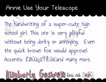 安妮用你的望远镜的字体
